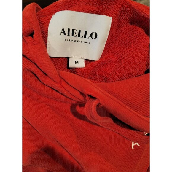 Aiello Frankies Bikinis Hoodie Sweatshirt Red Size M - Picture 5 of 6